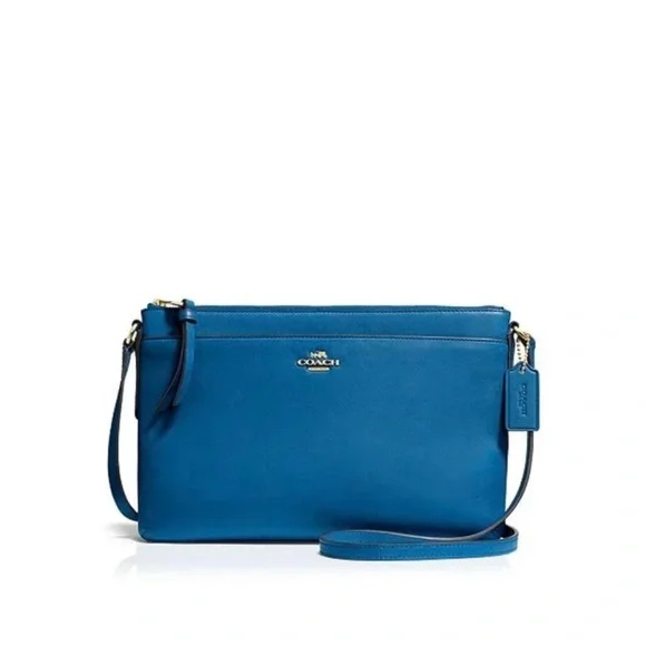 Teal Coach East West Maddison Crossbody Bag EUC - Picture 1 of 10